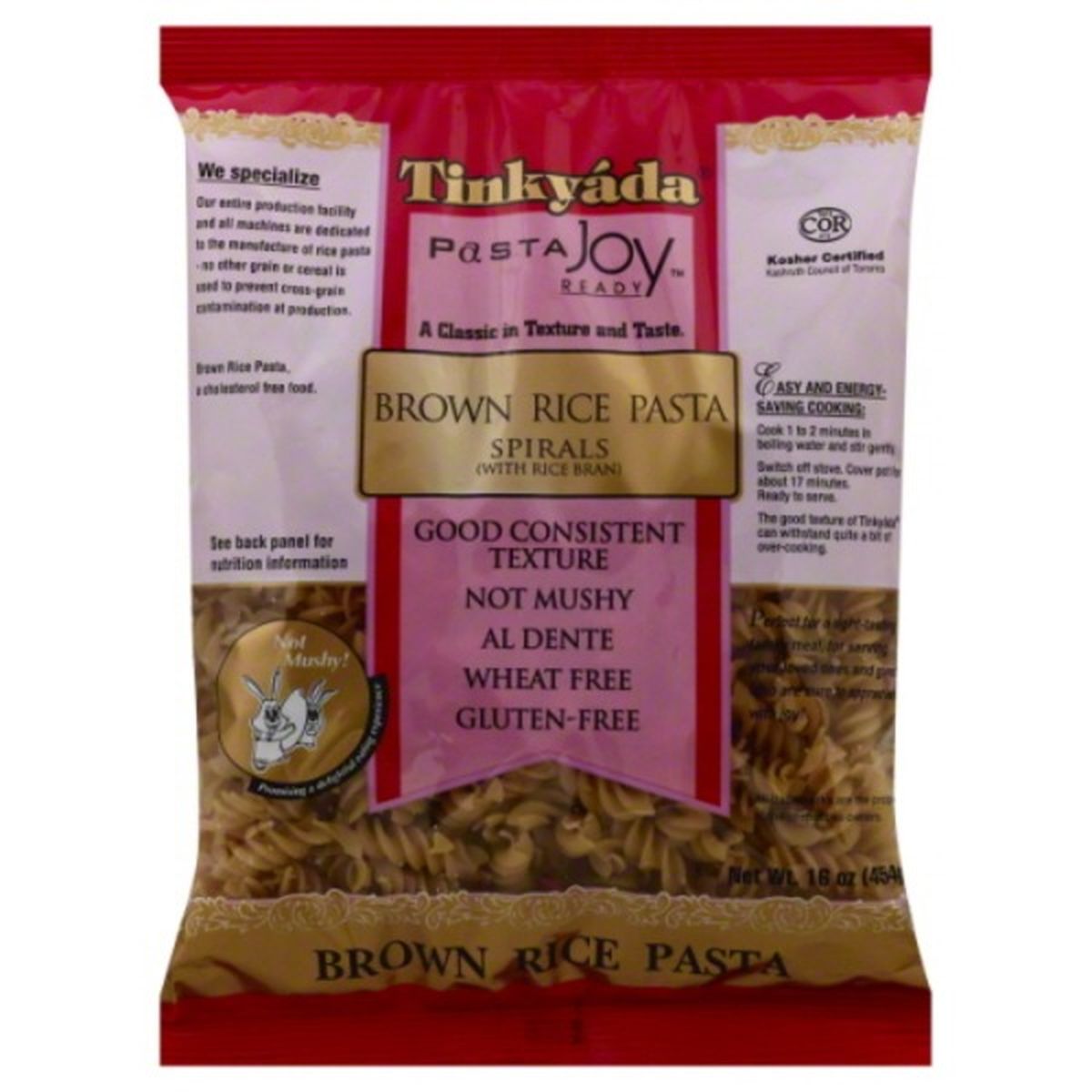 Calories in Tinkyada Pasta Joy Ready Brown Rice Pasta, Spirals