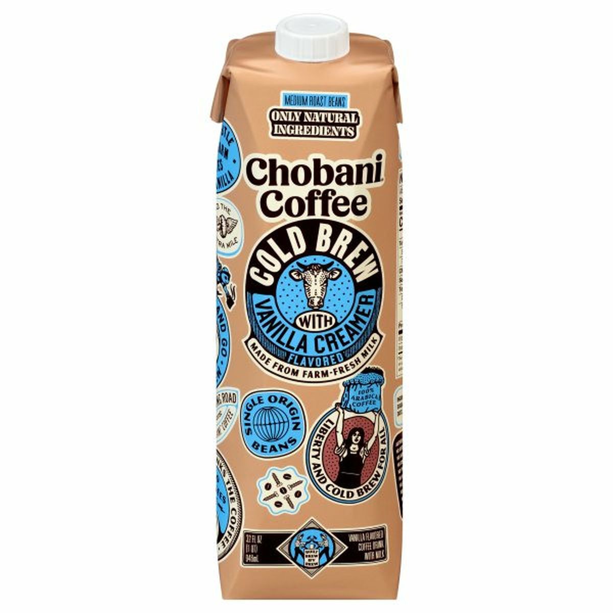 Calories in Chobani Coffee Drink, Vanilla Creamer Flavored, Cold Brew