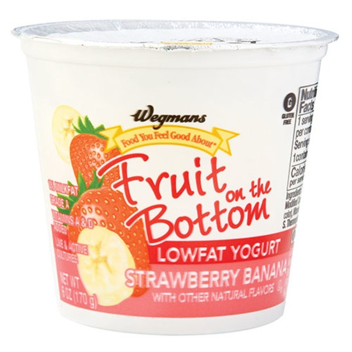 Calories in Wegmans Fruit On The Bottom Lowfat Strawberry Banana  Fruit On The Bottom Yogurt
