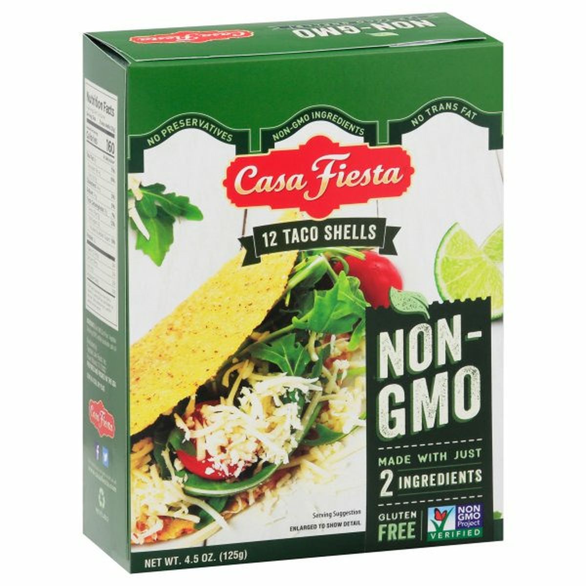 Calories in Casa Fiesta Taco Shells, Gluten Free