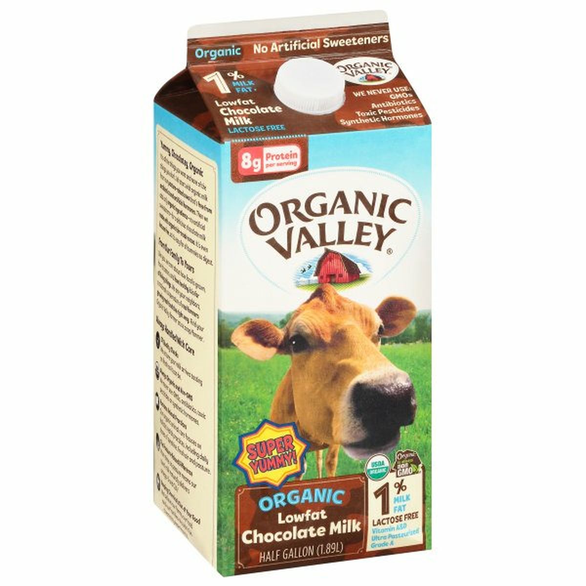 Calories in Organic Valley Chocolate Milk, Organic, Lowfat, 1% Milkfat