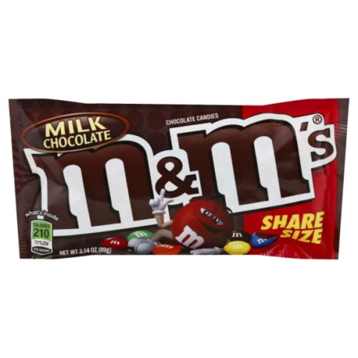 Calories in M&M's Chocolate Candies, Milk Chocolate, Share Size