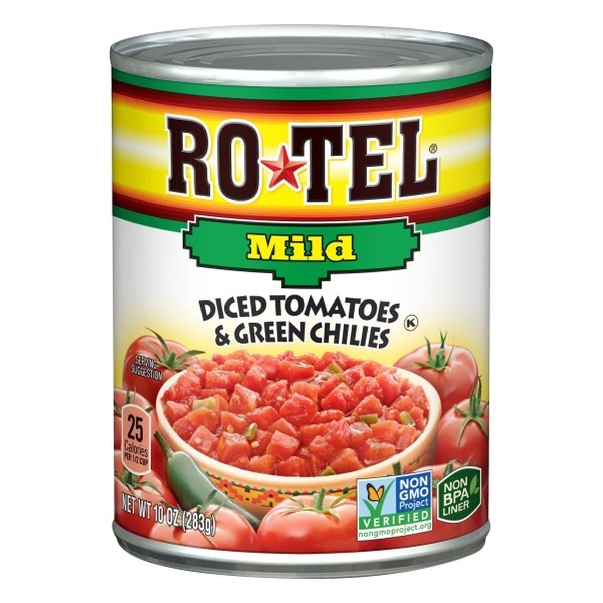 Calories in Ro-Tel Tomatoes & Green Chilies, Mild, Diced