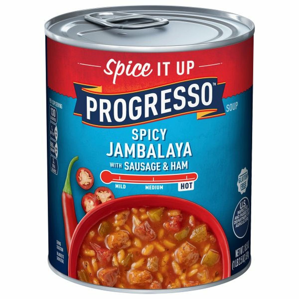 Calories in Progresso Soup, Jambalaya with Sausage & Ham, Spicy