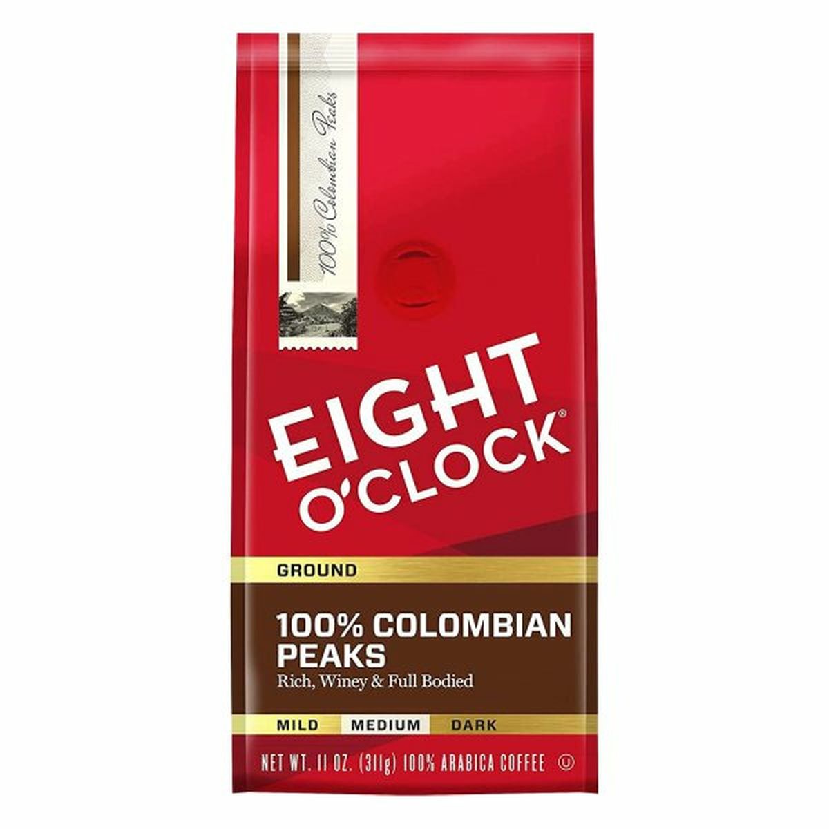 Calories in Eight O'Clock Coffee Coffee, Ground, Medium Roast, 100% Colombian Peaks