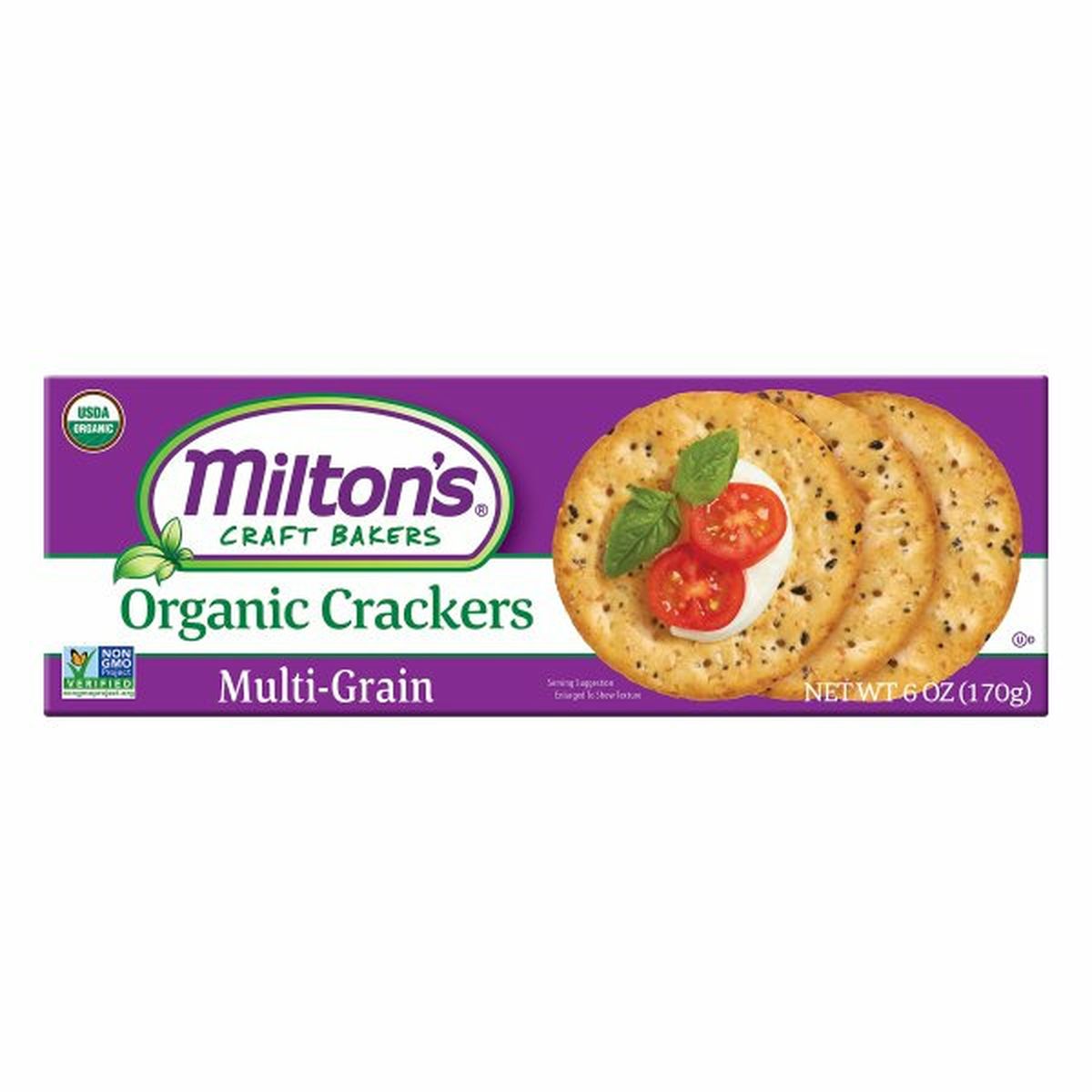 Calories in Miltons Crackers, Organic, Multi-Grain