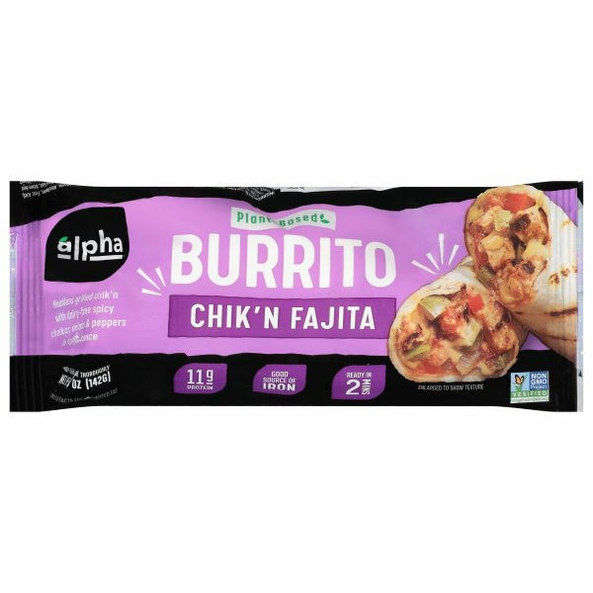 Calories in Alpha Burrito, Plant-Based, Chik'n Fajita
