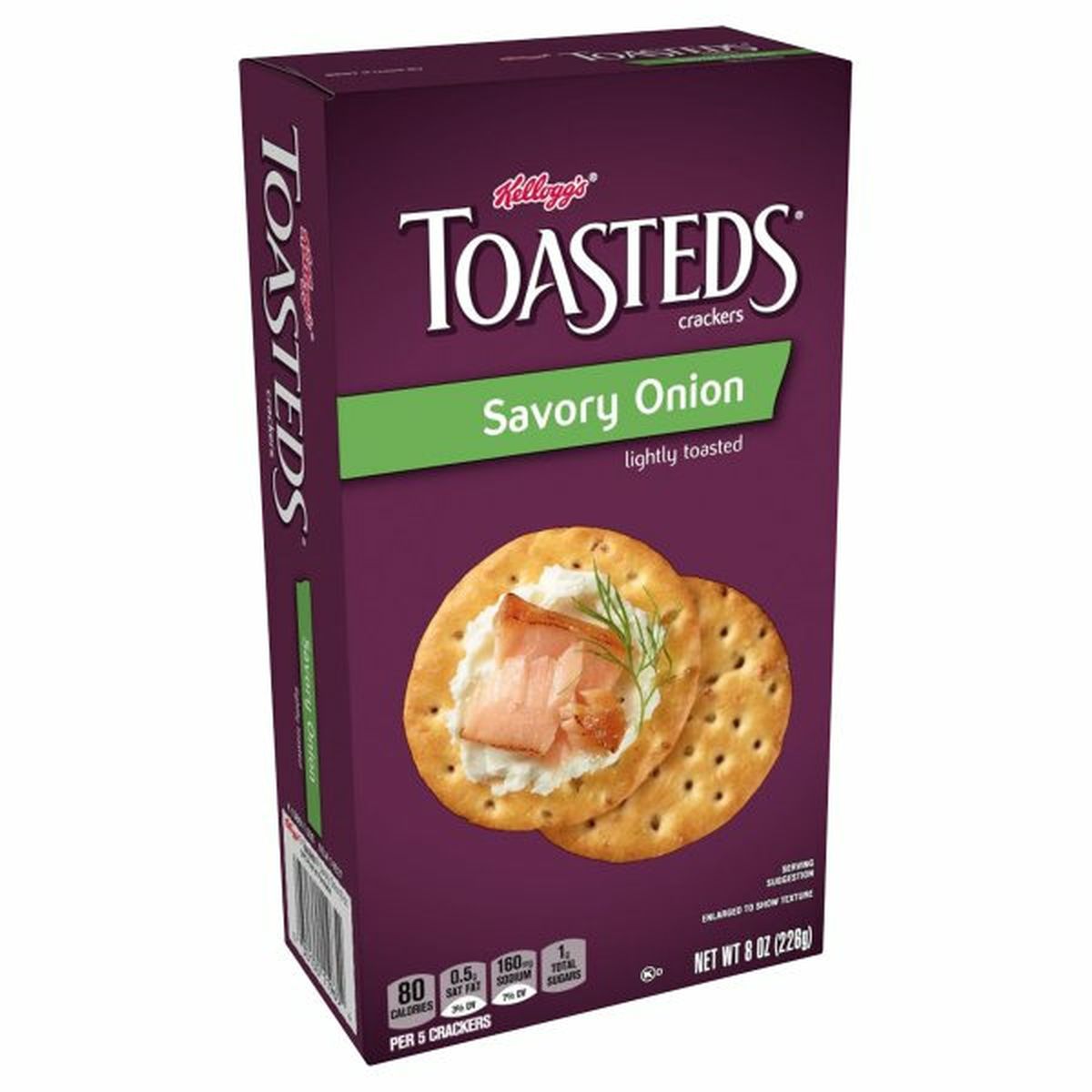 Calories in Kellogg's Toasteds Crackers Crackers, Savory Onion