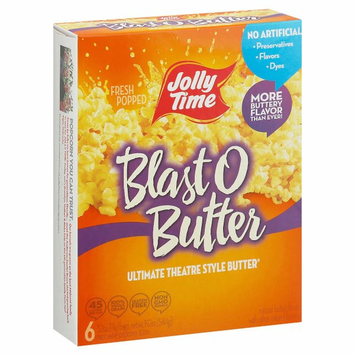 Calories in JOLLY TIME Microwave Popcorn, Blast O Butter