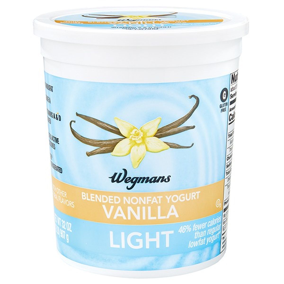 Calories in Wegmans Light Blended Vanilla Nonfat Yogurt