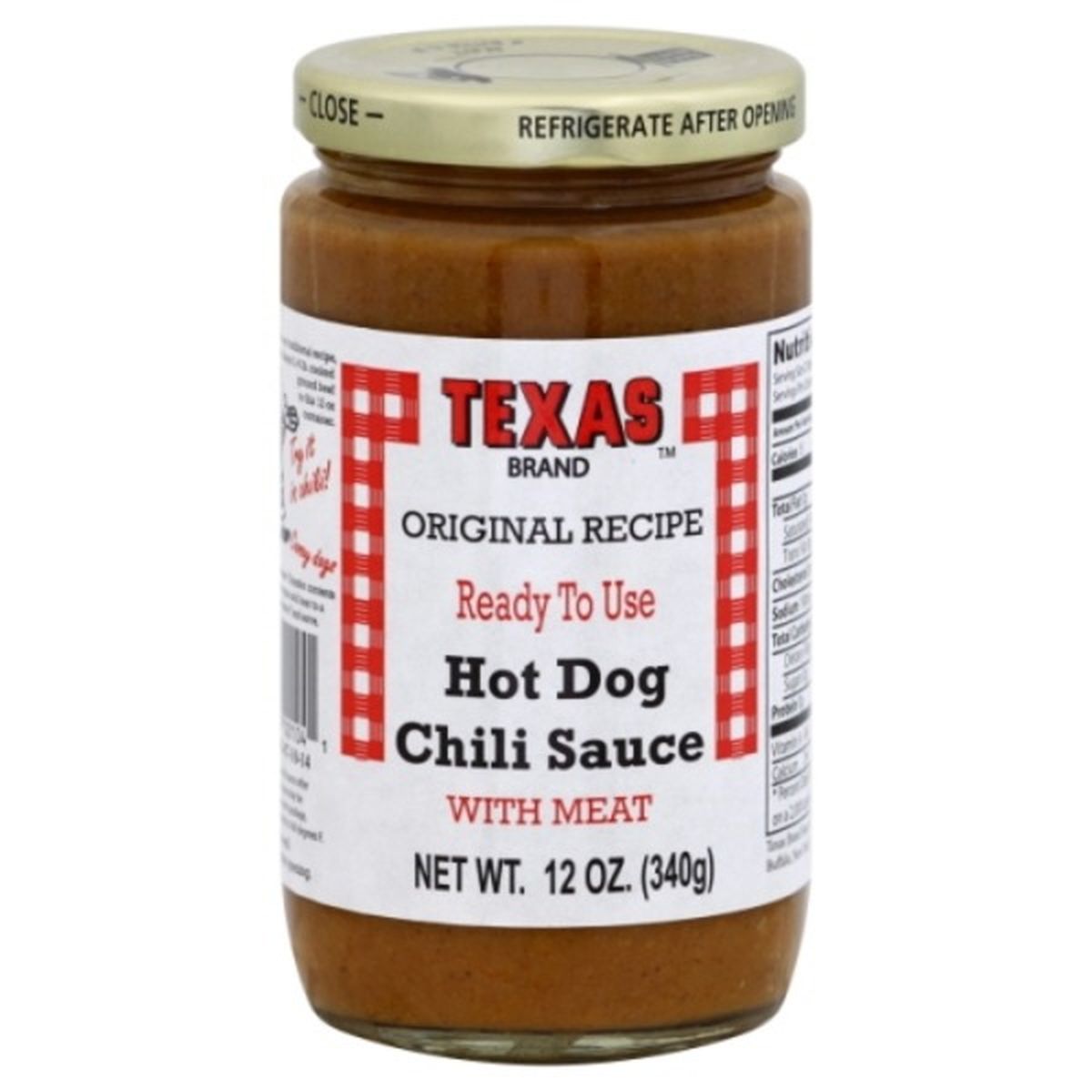 Calories in Texas Brand Honey Chili Sauce, Hot Dog, with Meat, Original Recipe