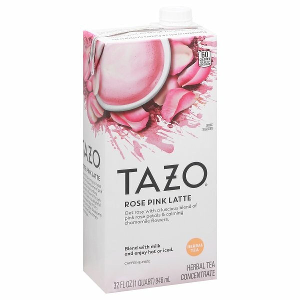 Calories in Tazo Tea Herbal Tea Concentrate, Rose Pink Latte