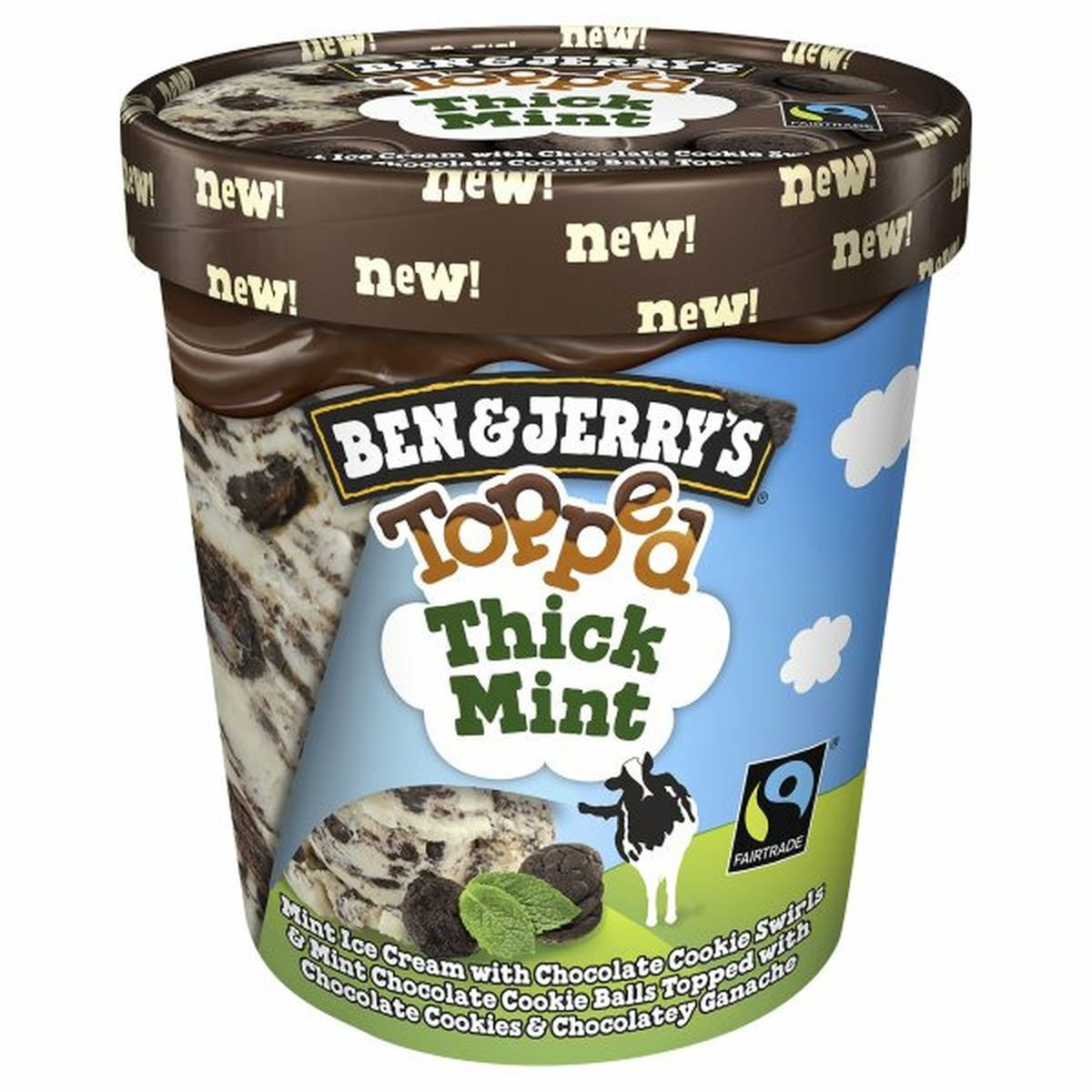 Calories in Ben & Jerry's Topped Ice Cream, Thick Mint