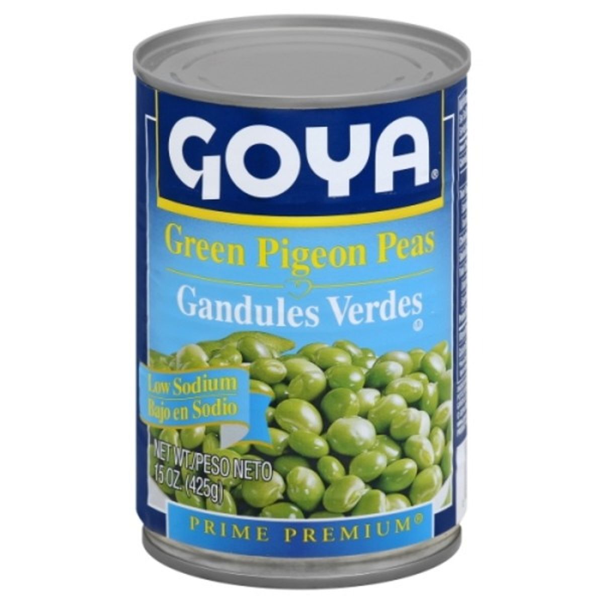 Calories in Goya Prime Premium Pigeon Peas, Low Sodium, Green