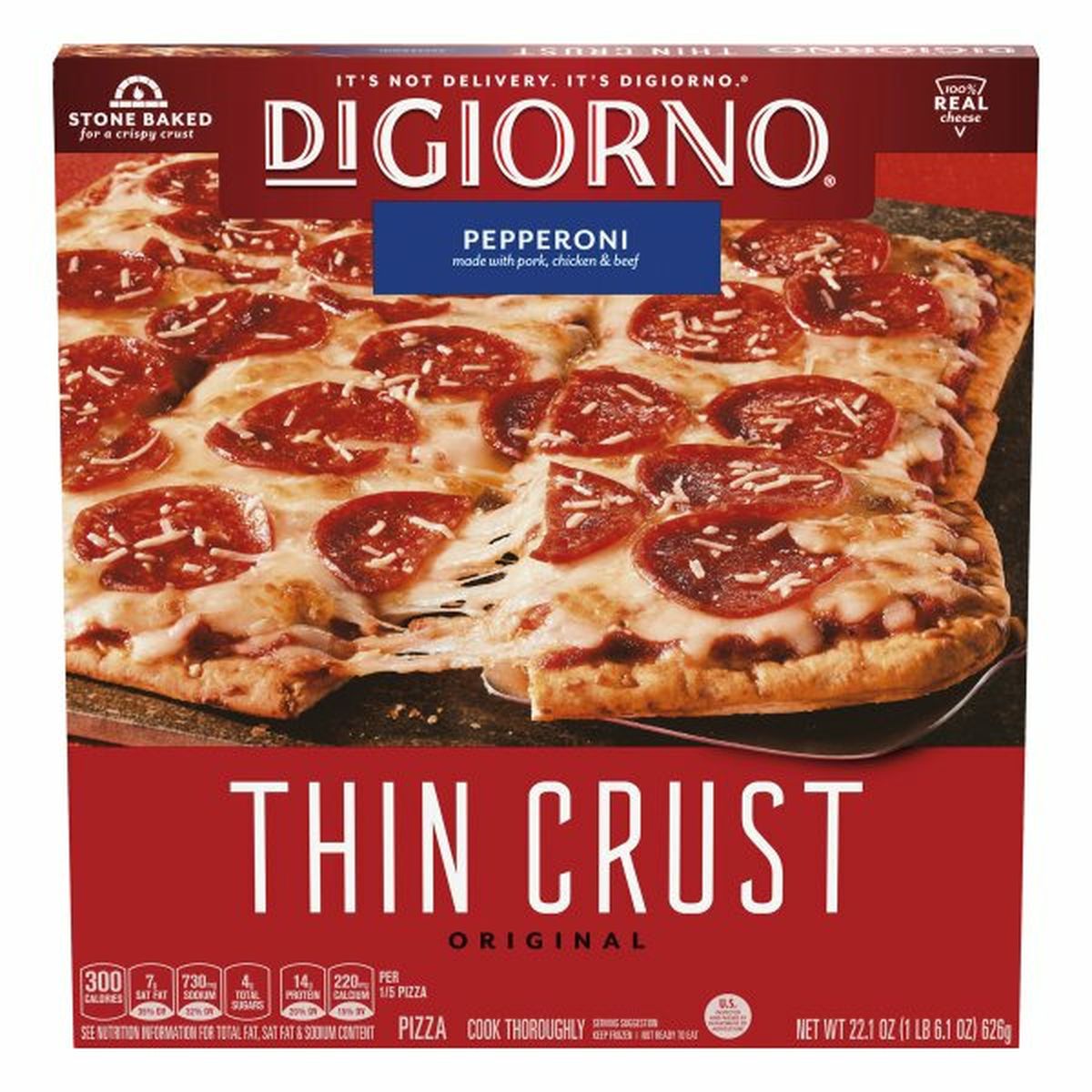 Calories in DiGiorno Pizza, Thin Crust, Original, Pepperoni