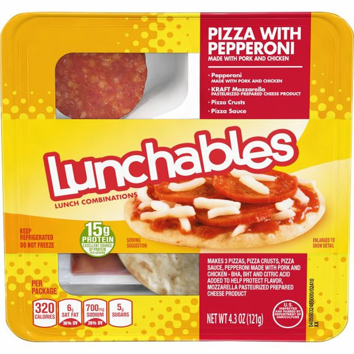 Calories in Lunchables Pepperoni Pizza Convenience Meal