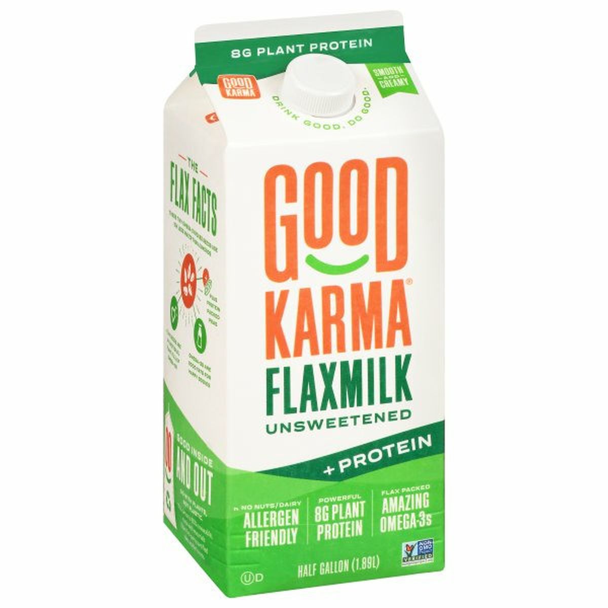 Calories in Good Karma Flaxmilk, Unsweetened, +Protein