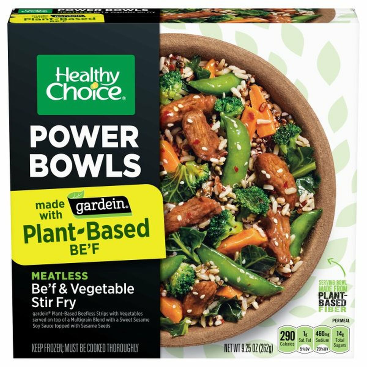 Calories in Healthy Choice Power Bowls Meatless Beâ€™f & Vegetable Stir Fry