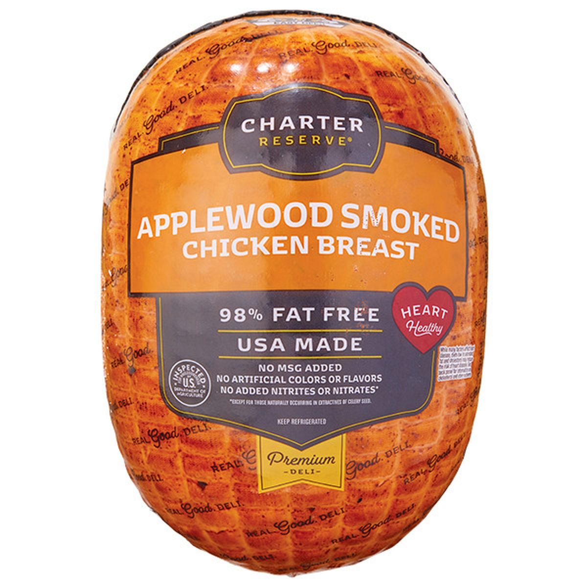 Calories in Charter Reserve Applewood Smoked Chicken Breast