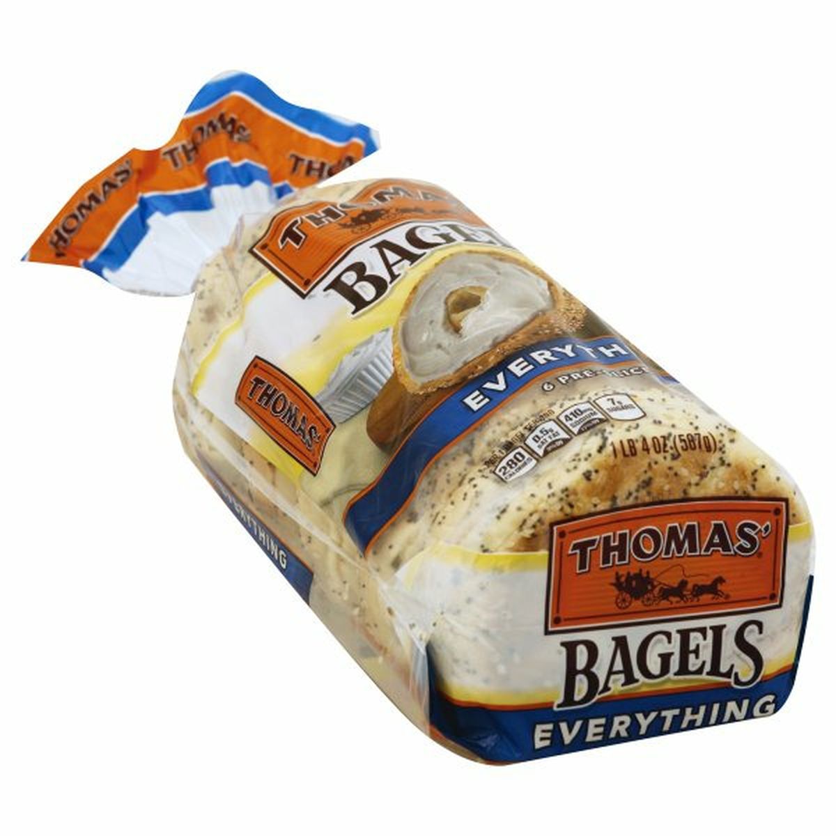 Calories in Thomasâ€™ Bagels, Everything