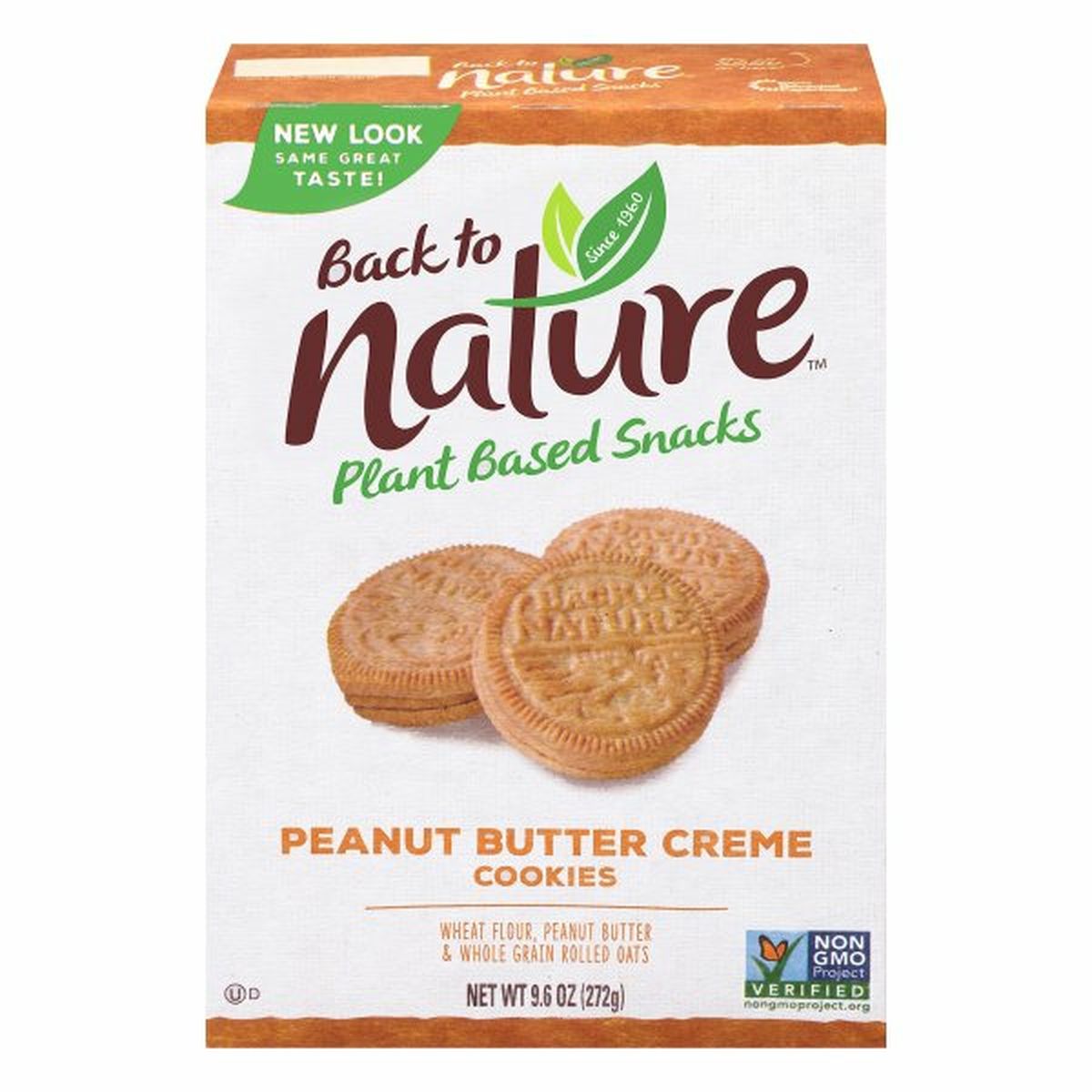 Calories in Back to Nature Cookies, Peanut Butter Creme