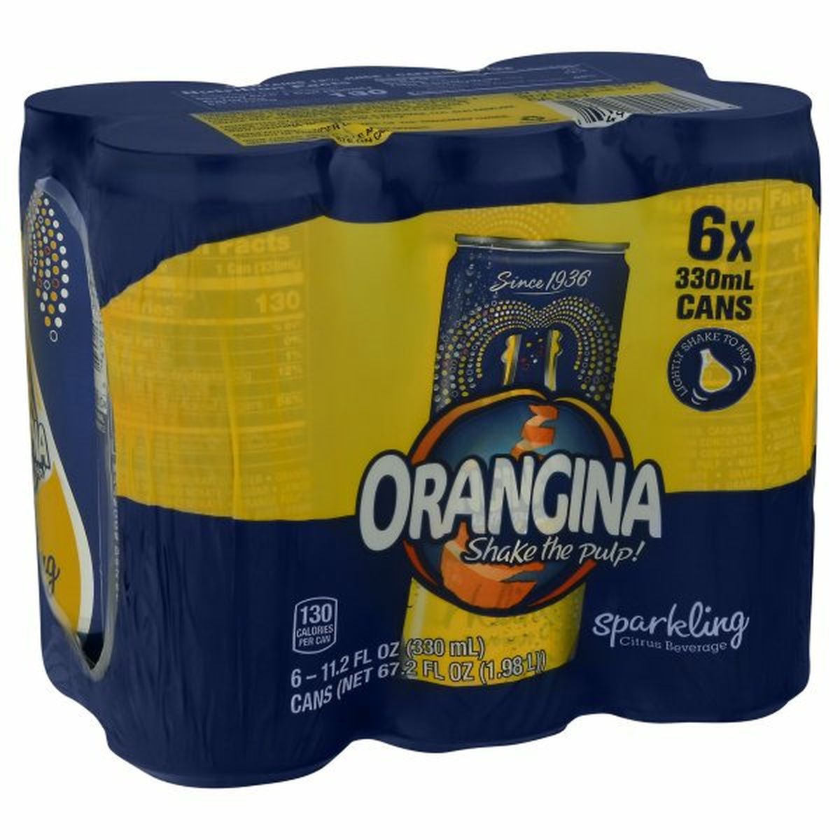Calories in Orangina Citrus Beverage, Sparkling, 6 Pack
