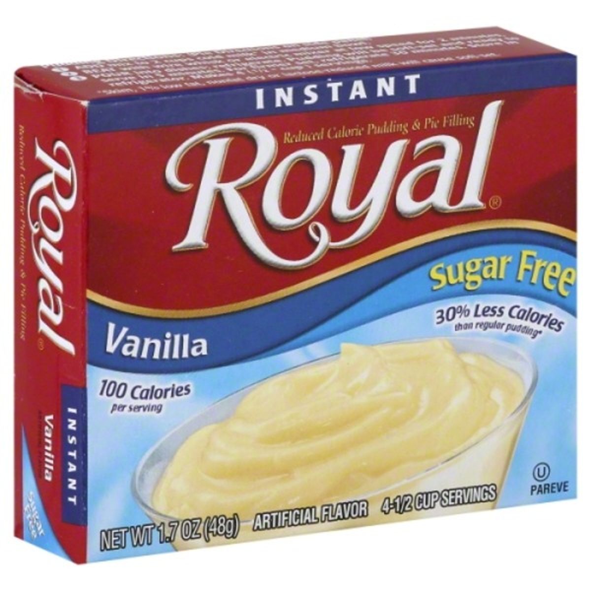 Calories in Royal Instant Pudding & Pie Filling, Reduced Calorie, Sugar Free, Vanilla
