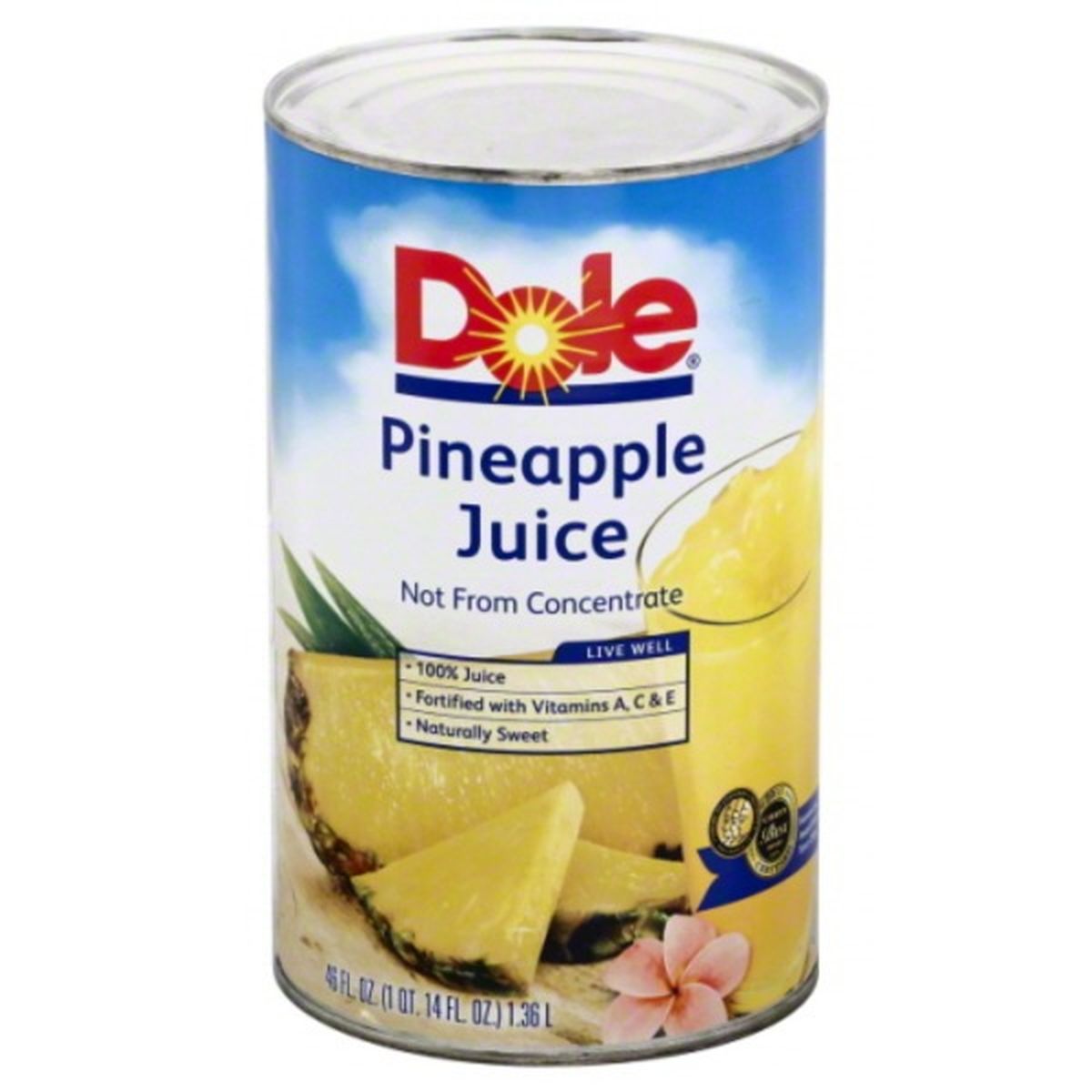 Calories in Dole Juice, Pineapple