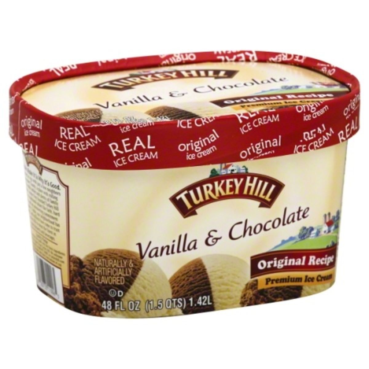 Calories in Turkey Hill Ice Cream, Premium, Vanilla & Chocolate