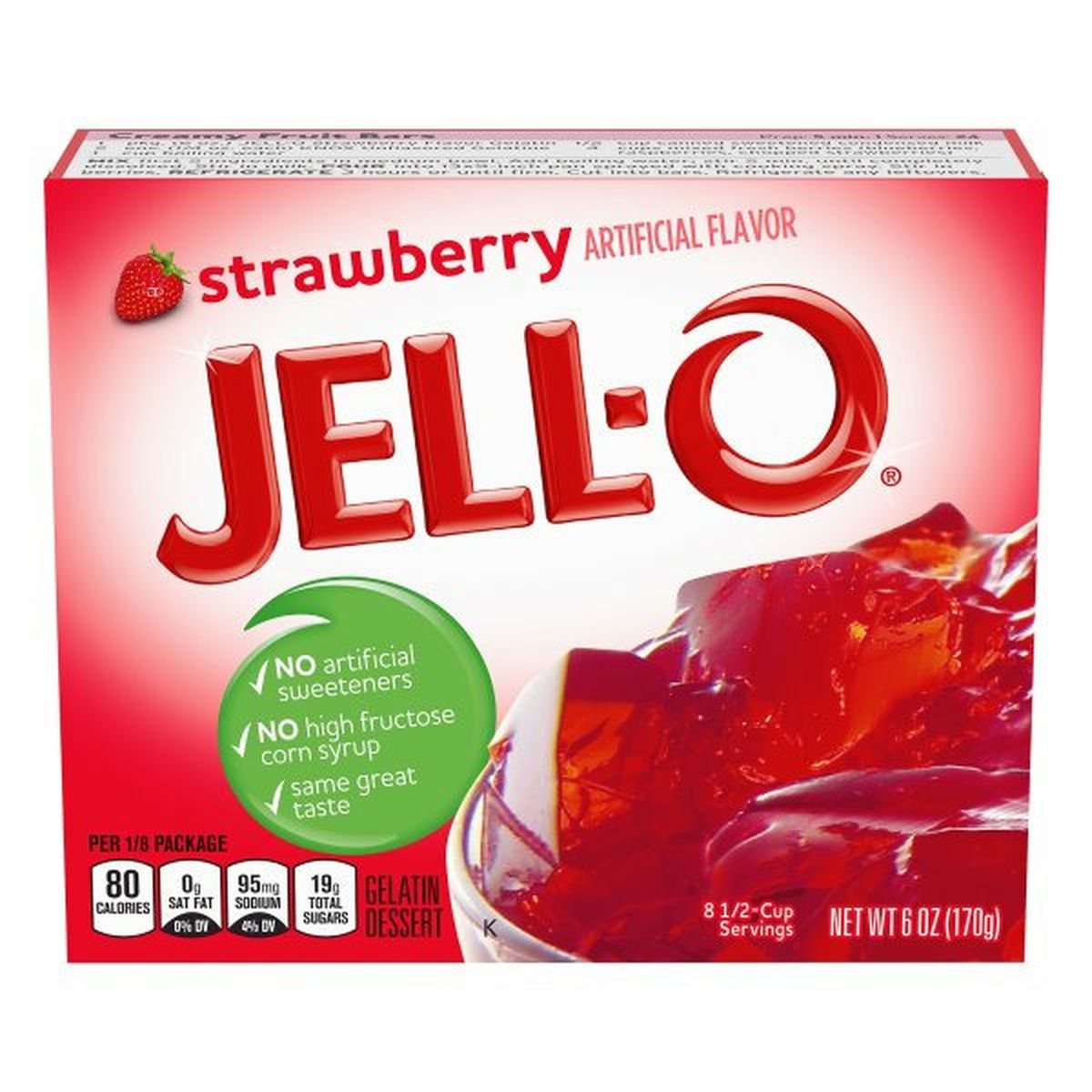 Calories in Jell-O Gelatin Dessert, Strawberry