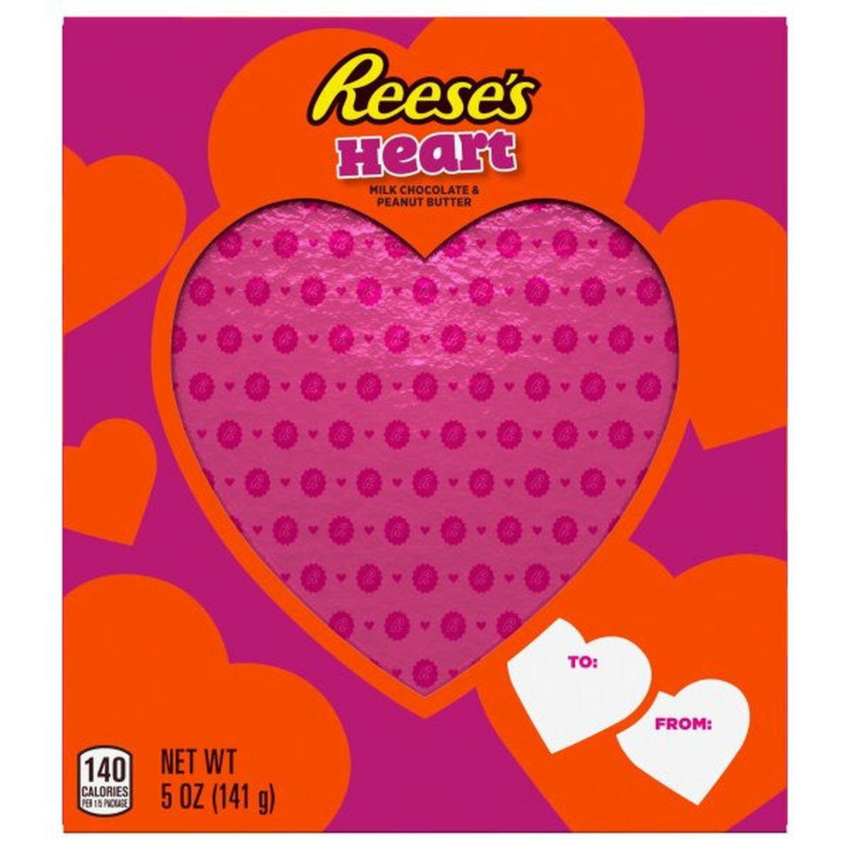 Calories in Reese's Milk Chocolate, Peanut Butter, Heart