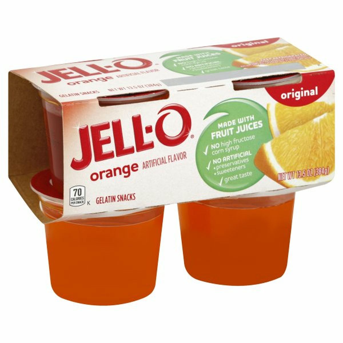 Calories in Jell-O Gelatin Snacks, Original, Orange