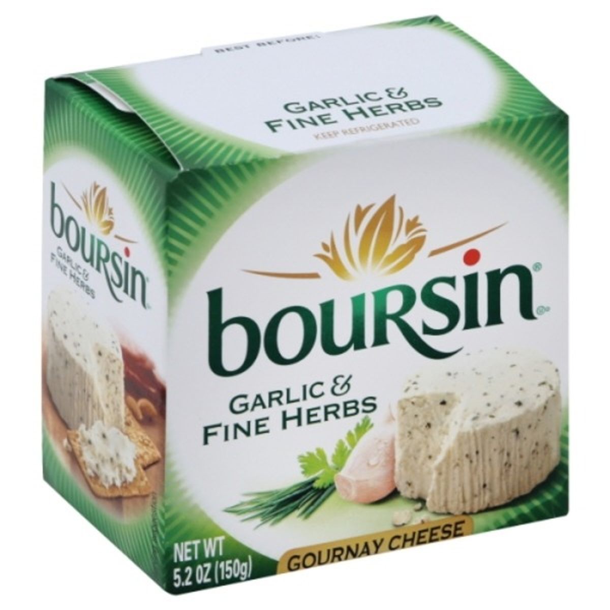 Calories in Boursin Cheese, Gournay, Garlic & Fine Herbs