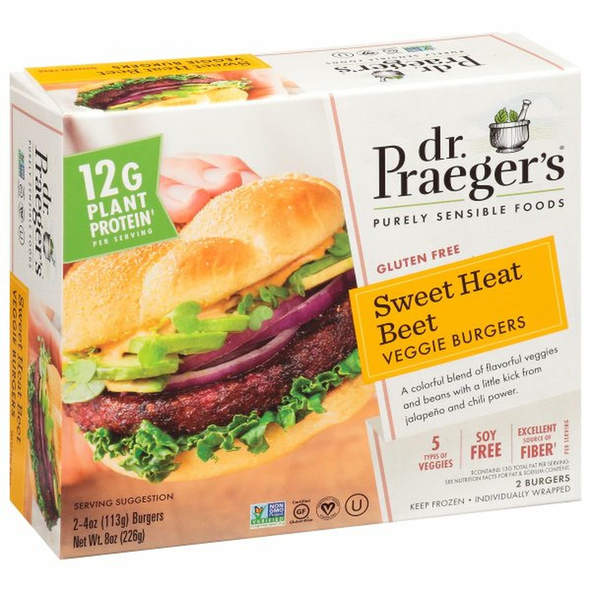 Calories in Dr. Praeger's Veggie Burgers, Sweet Heat Beet