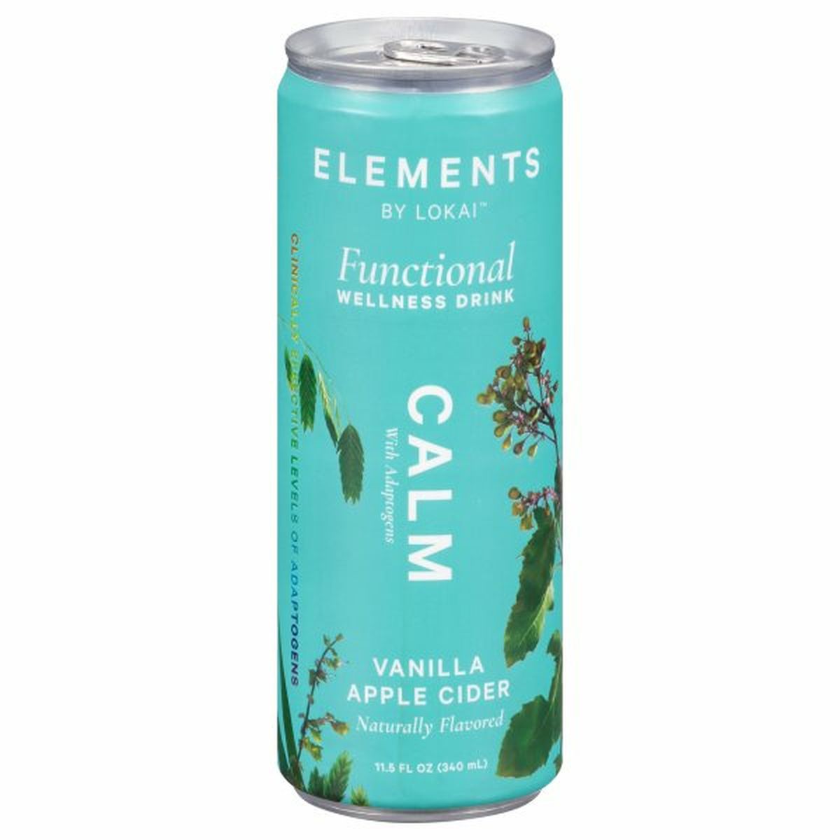 Calories in Elements By Lokai Functional Wellness Drink, Vanilla Apple Cider, Calm