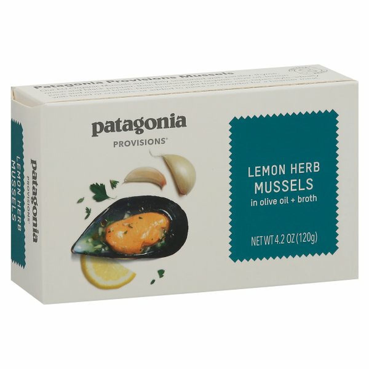 Calories in Patagonia Provisions Mussels, in Olive Oil + Broth, Lemon Herb