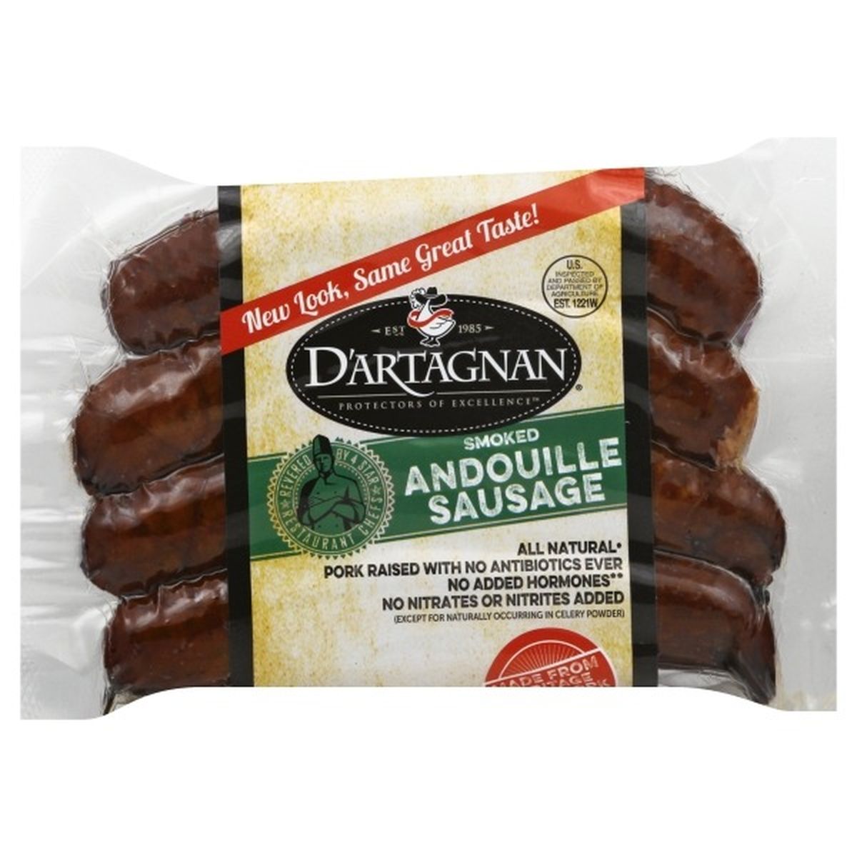 Calories in D'Artagnan Sausage, Andouille, Smoked