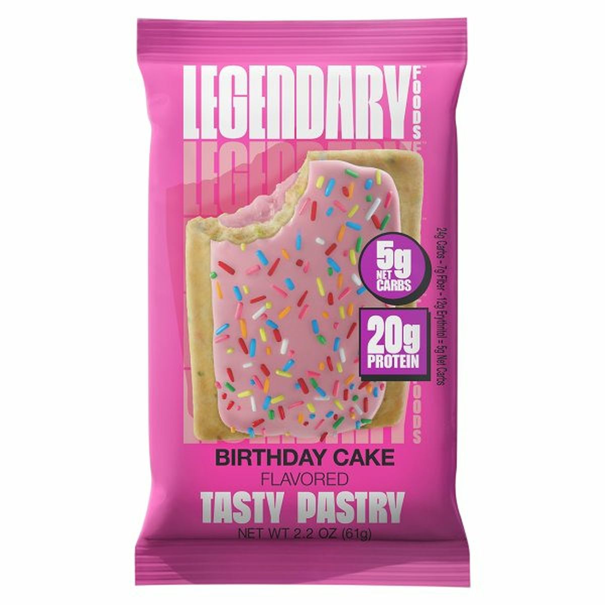 Calories in Legendary Foods Tasty Pastry, Birthday Cake Flavored