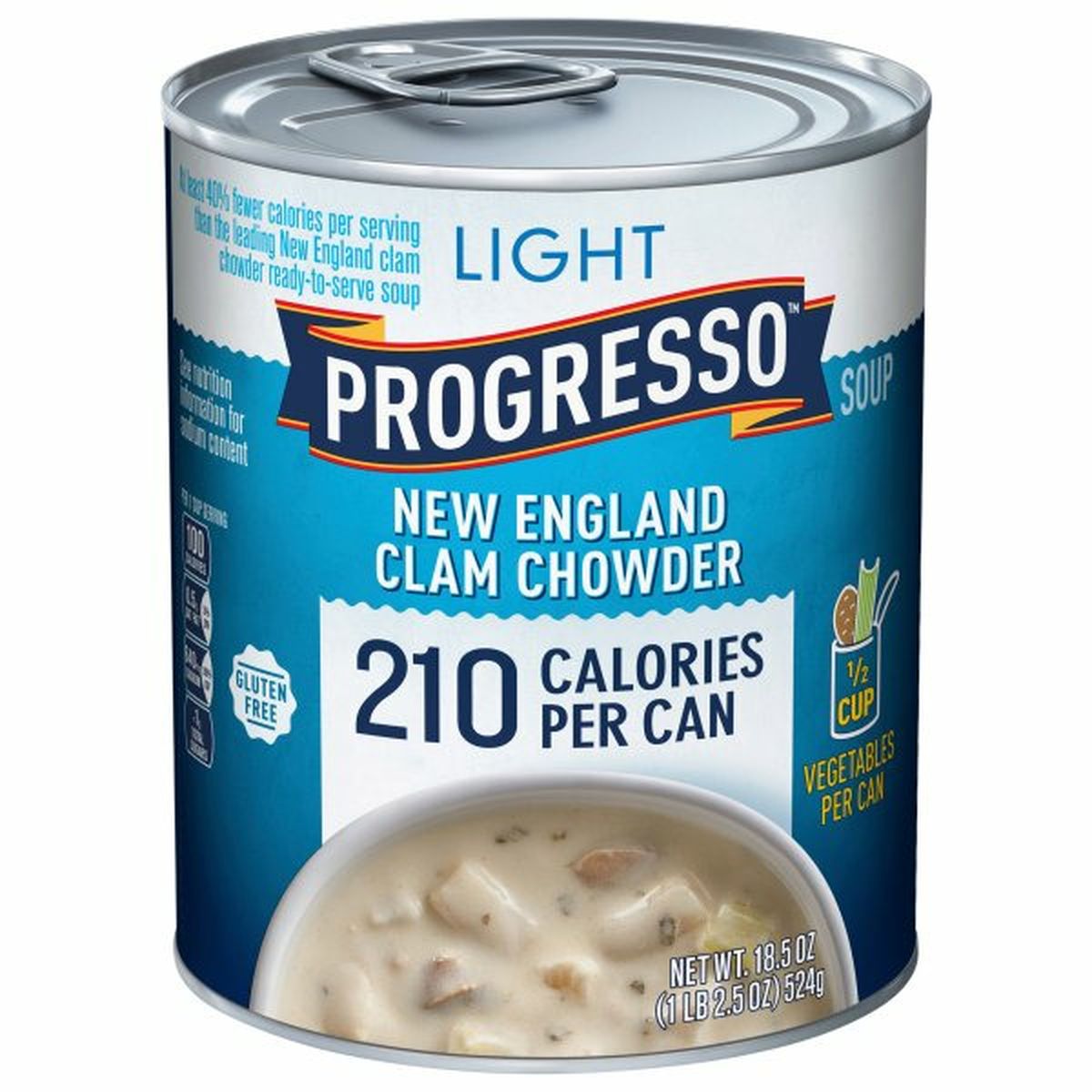 Calories in Progresso Soup, New England Clam Chowder, Light