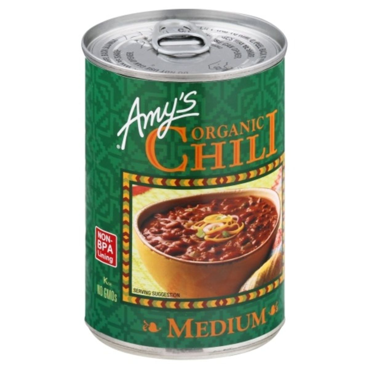 Calories in Amy's Kitchen Chili, Organic, Medium