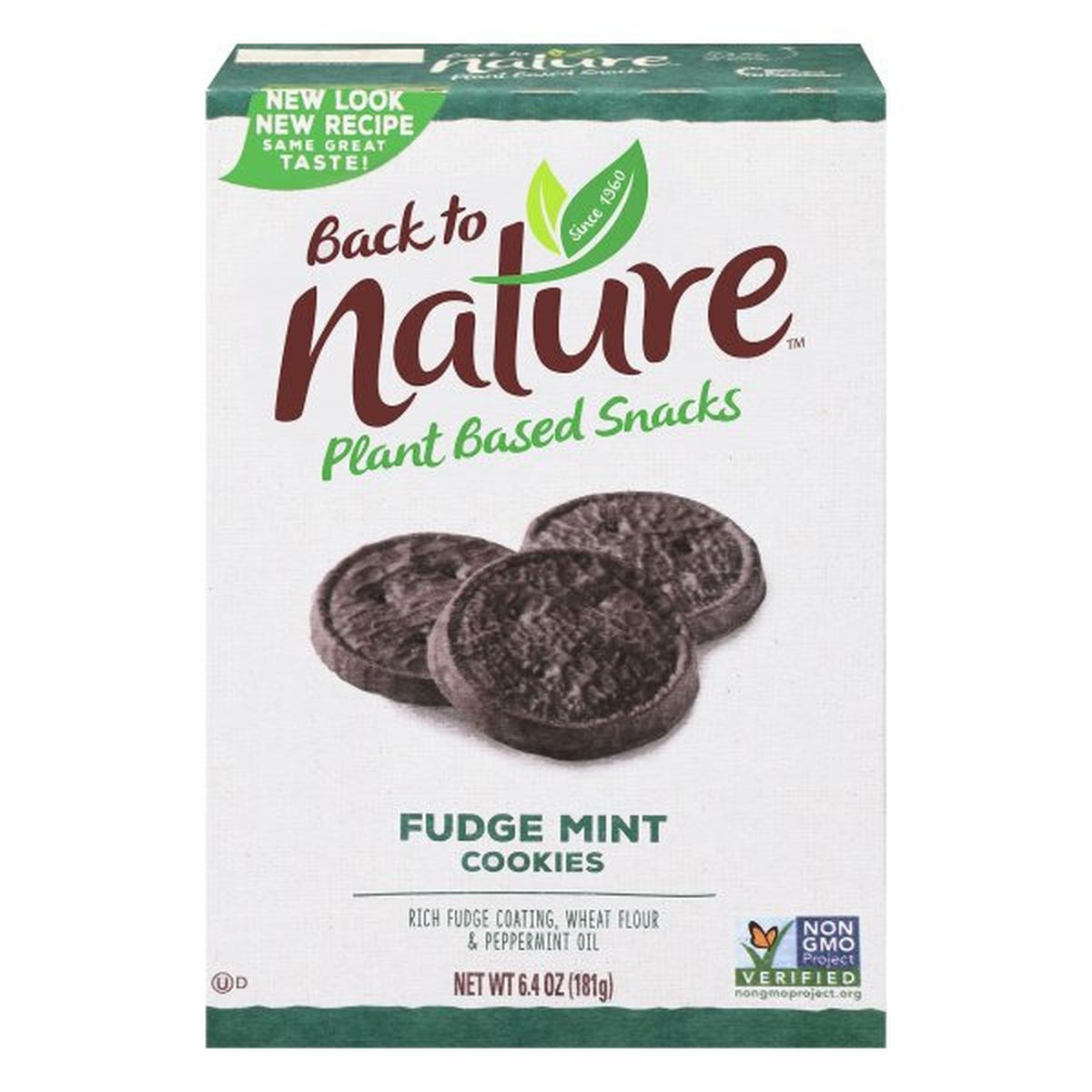 Calories in Back to Nature Cookies, Fudge Mint, Plant-Based