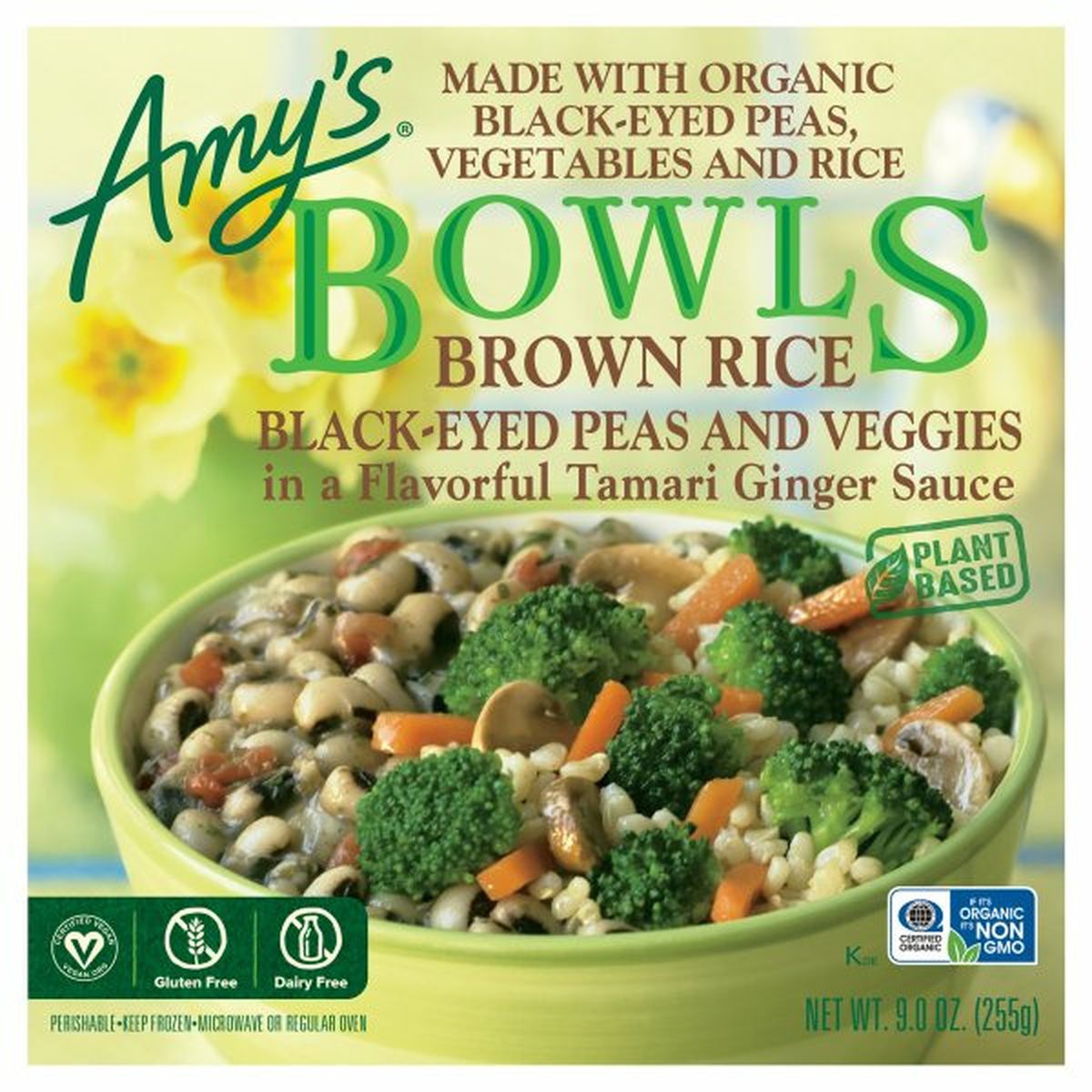 Calories in Amy's Kitchen Bowls Brown Rice, Black-Eyed Peas and Veggies