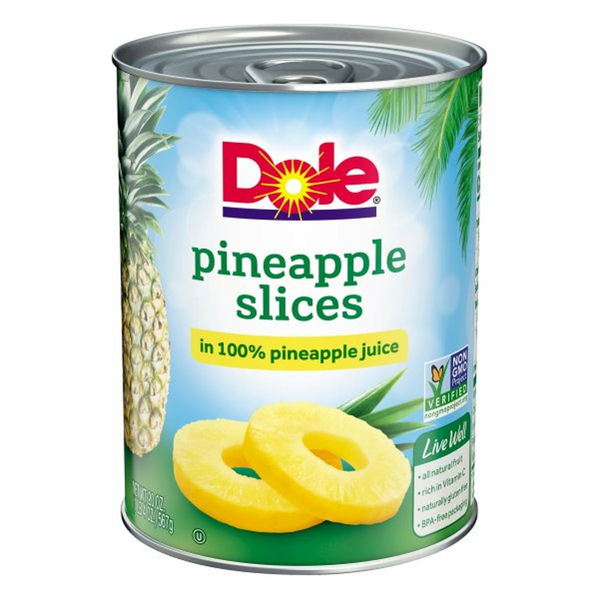 Calories in Dole Pineapple, Slices, in 100% Pineapple Juice