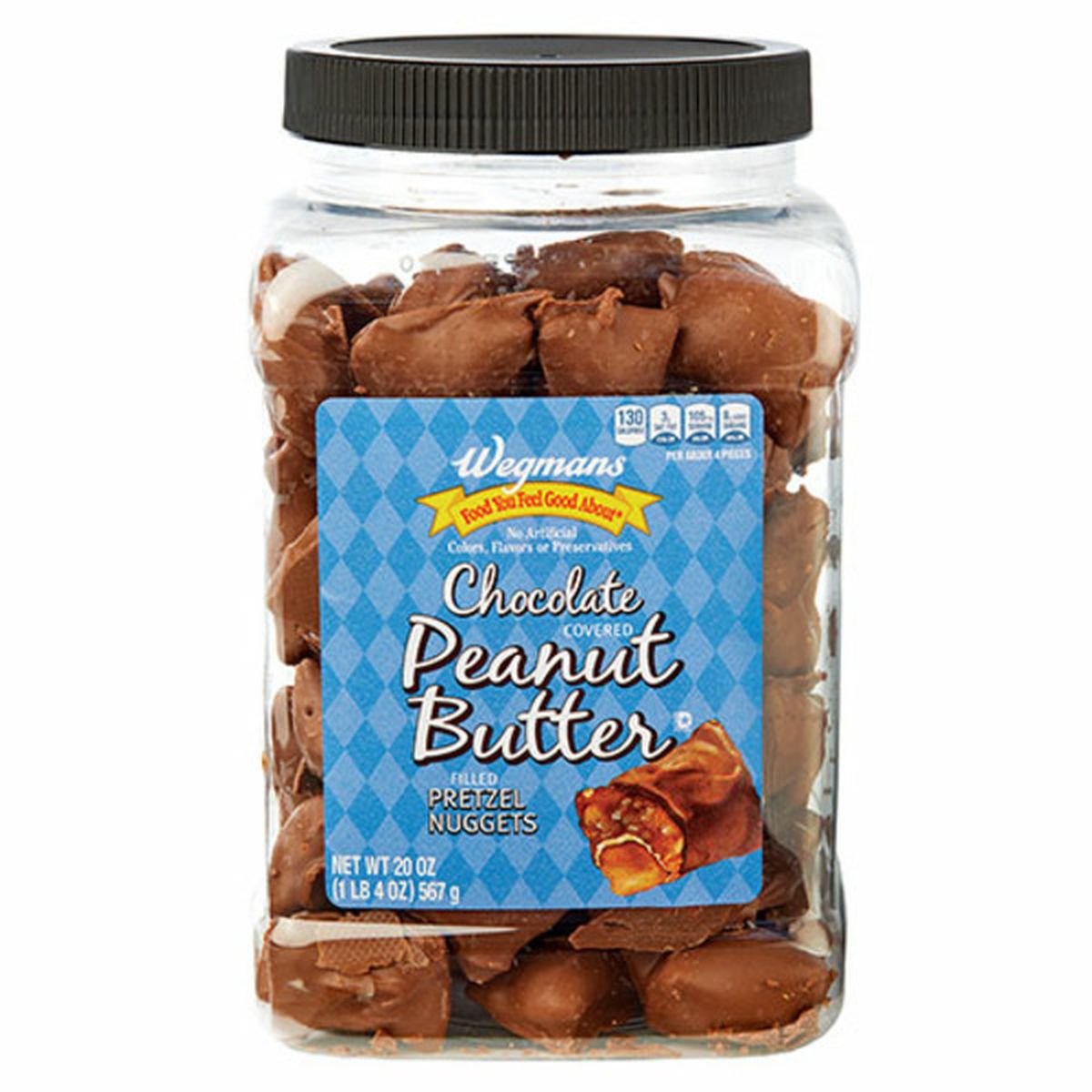 Calories in Wegmans Chocolate Covered Peanut Butter Filled Pretzel Nuggets