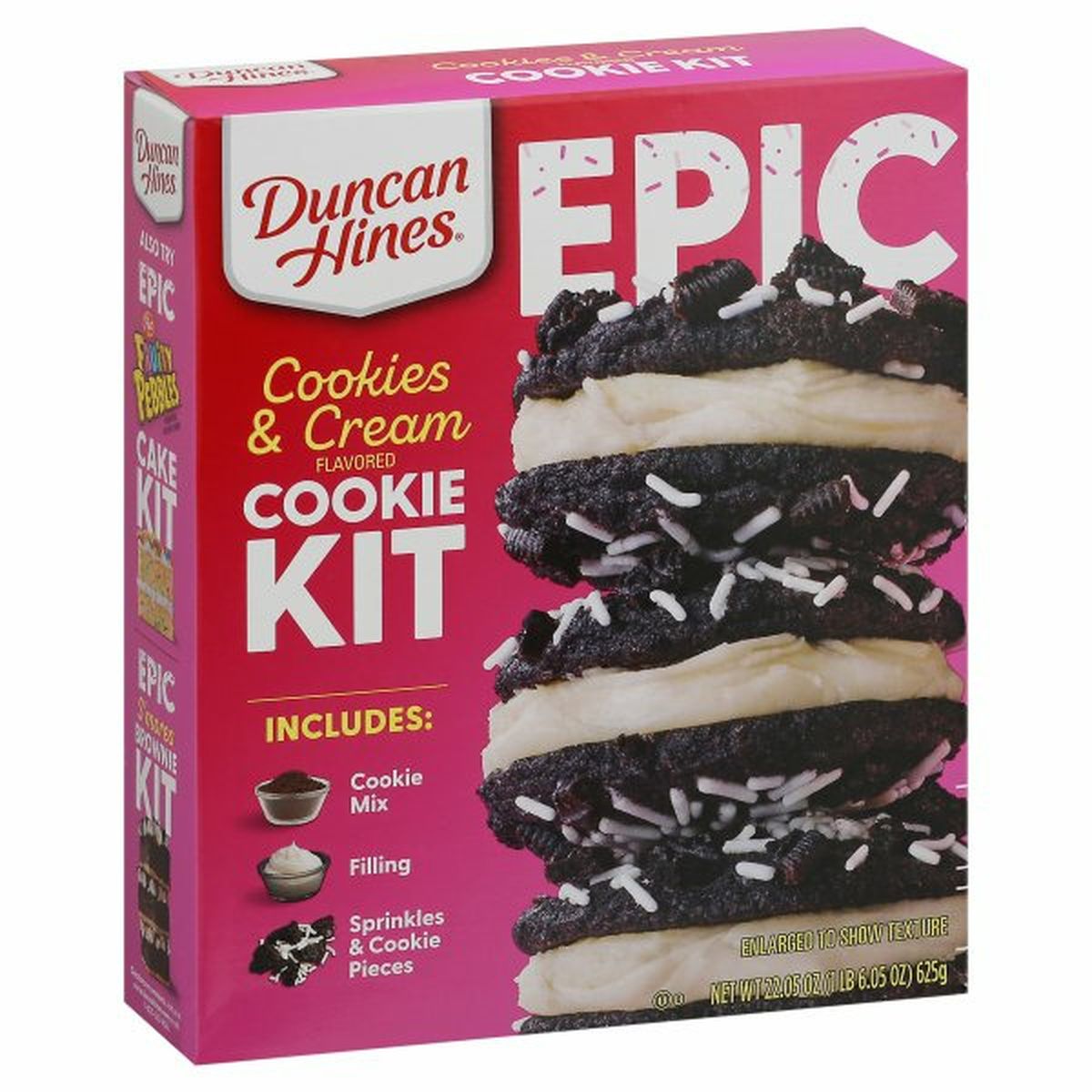 Calories in Duncan Hines Epic Cookie Kit, Cookies & Cream Flavored