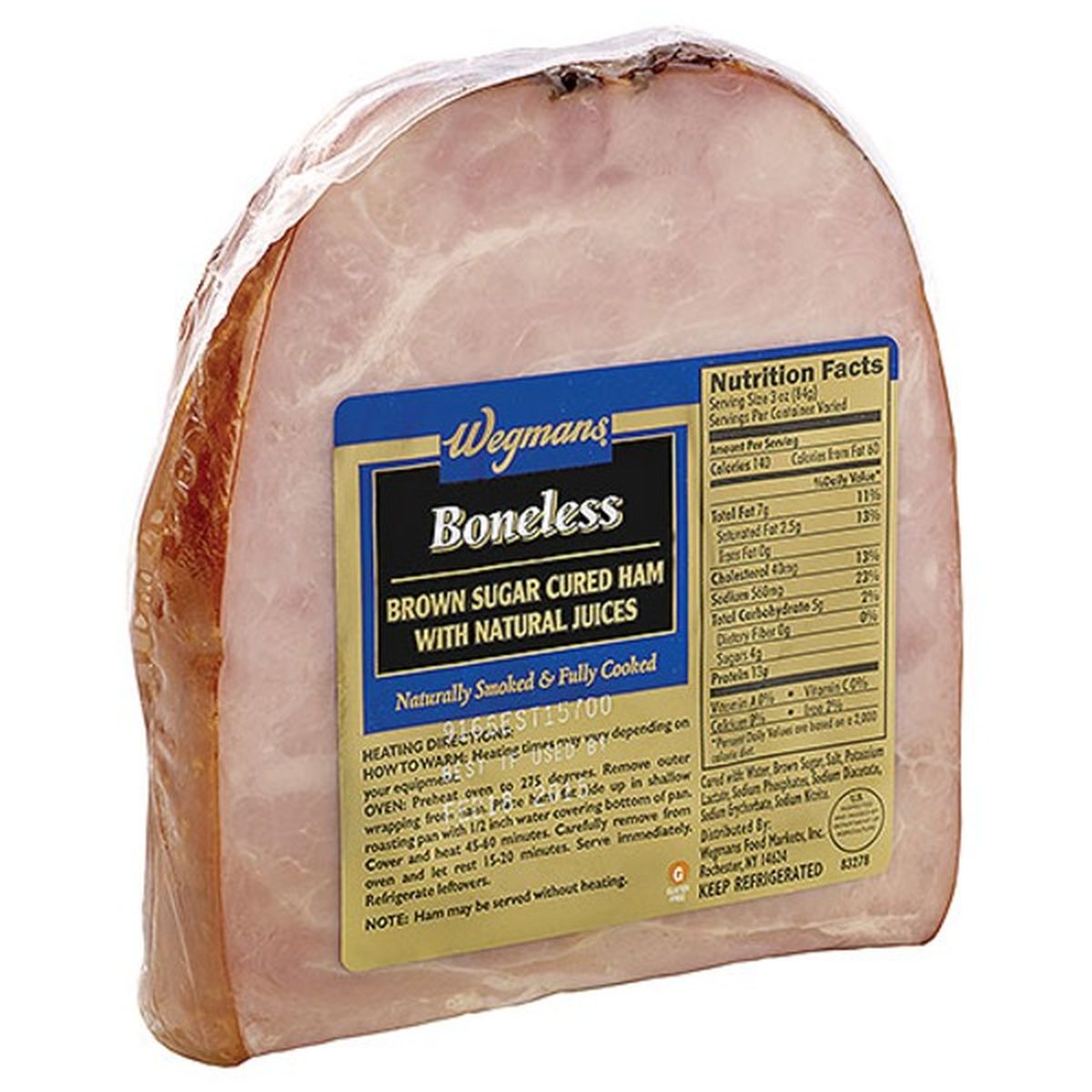 Calories in Wegmans Brown Sugar Boneless Cured Ham