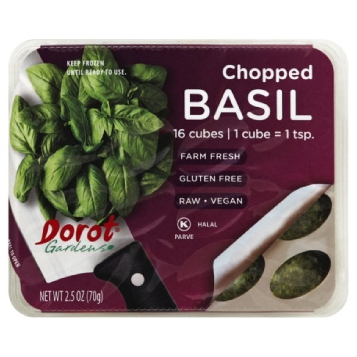 Calories in Dorot Basil, Chopped