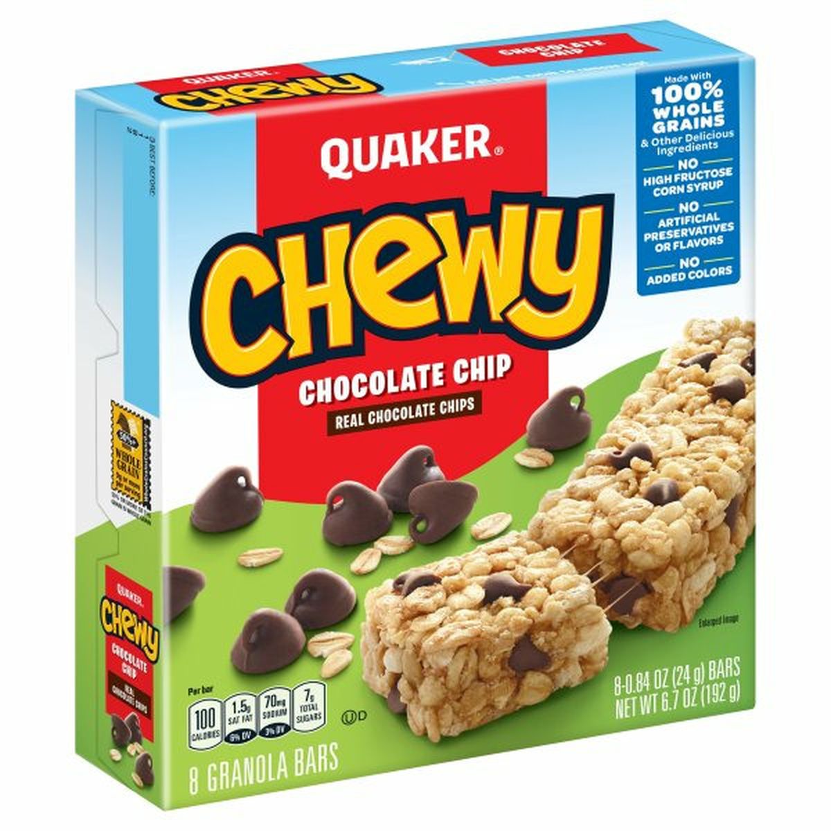Calories in Quaker Chewy Granola Cereal Or Fruit Bars, Chocolate Chip