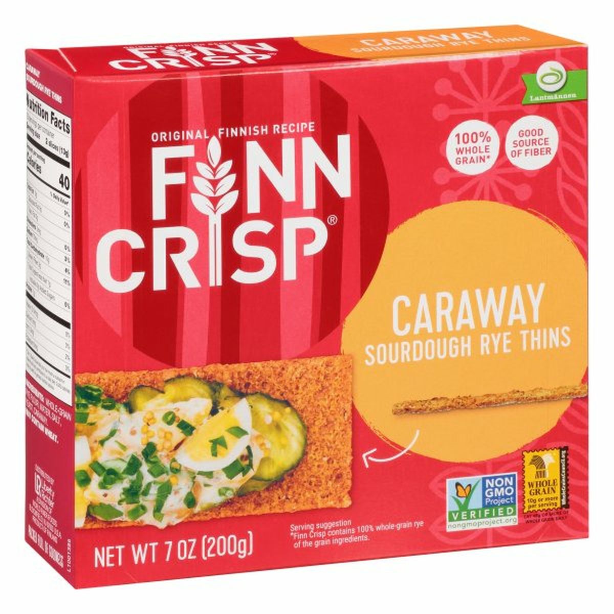 Calories in FINN CRISP Sourdough Rye Thins, Caraway