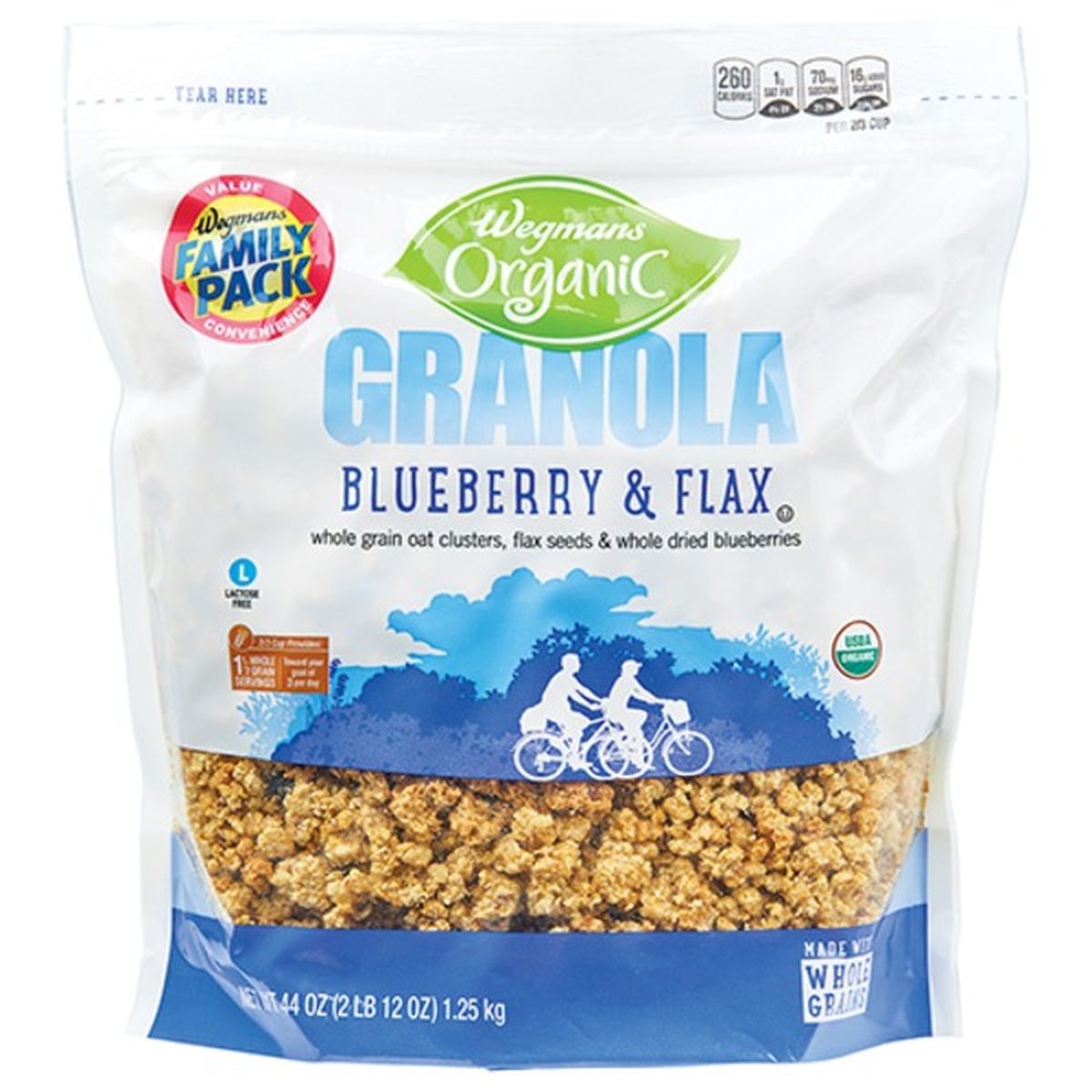 Calories in Wegmans Organic Blueberry & Flax Granola, FAMILY PACK